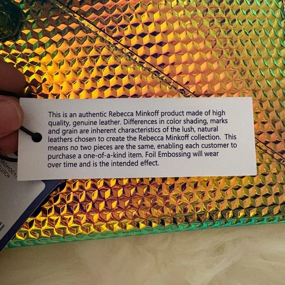 Rebecca Minkoff Holographic Envelope Clutch NWT - Picture 6 of 7